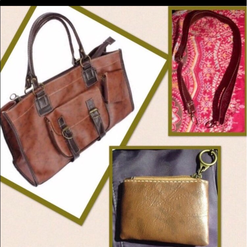 LARGE Faux Leather Messenger Bag/Purse